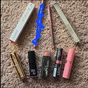 Random lip bundle colourpop NYC lancome pink red Steve laurant ulta elf